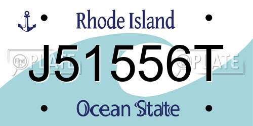 J51556T Rhode Island License Plate