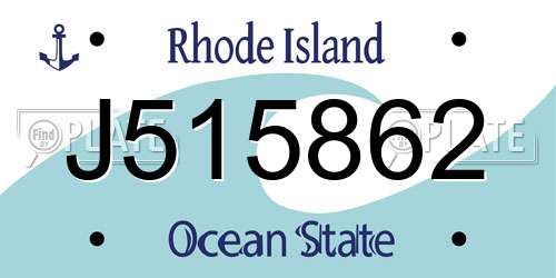 J515862 Rhode Island License Plate