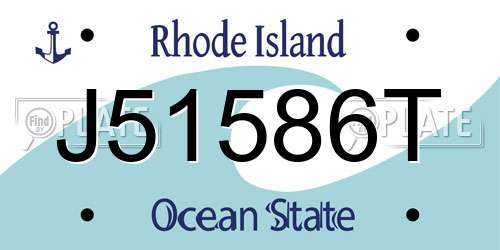 J51586T Rhode Island License Plate