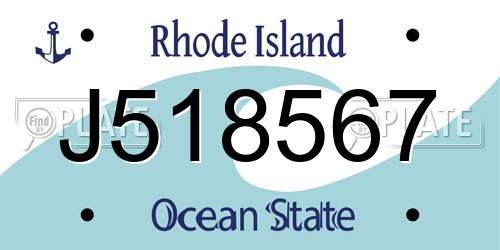 J518567 Rhode Island License Plate