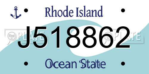 J518862 Rhode Island License Plate