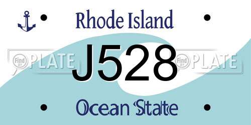J528 Rhode Island License Plate