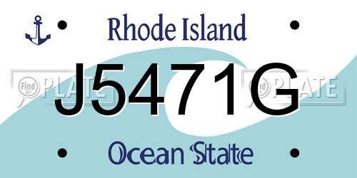 J5471G Rhode Island License Plate