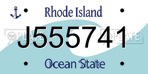 J555741 Rhode Island License Plate