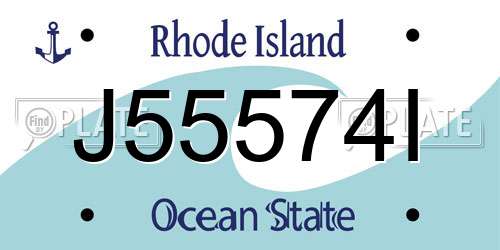 J55574I Rhode Island License Plate