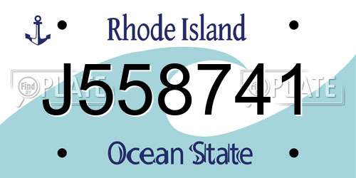 J558741 Rhode Island License Plate
