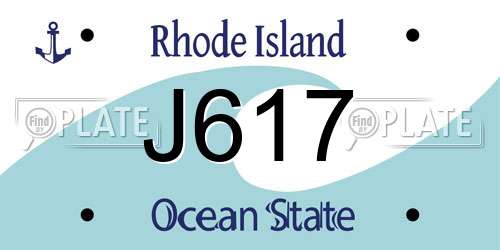 J617 Rhode Island License Plate