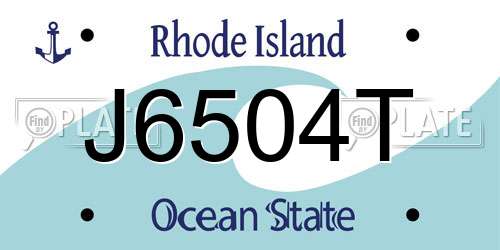 J6504T Rhode Island License Plate