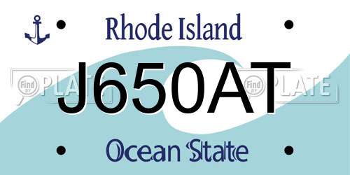 J650AT Rhode Island License Plate