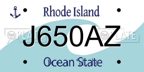 J650AZ Rhode Island License Plate