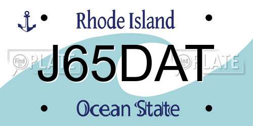 J65DAT Rhode Island License Plate