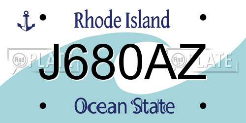 J680AZ Rhode Island License Plate