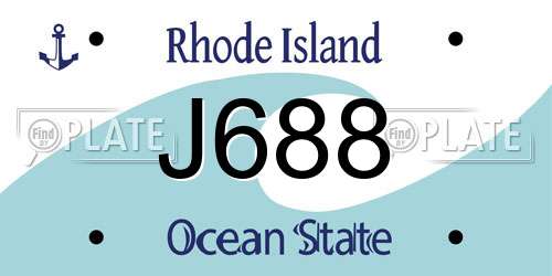 J688 Rhode Island License Plate