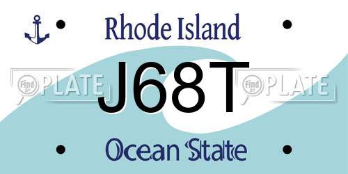 J68T Rhode Island License Plate