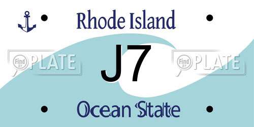 J7 Rhode Island License Plate