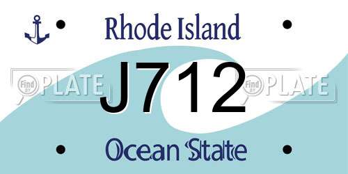 J712 Rhode Island License Plate