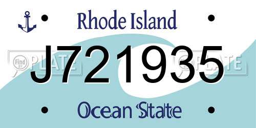 J721935 Rhode Island License Plate