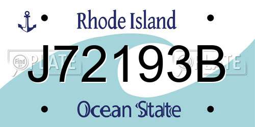 J72193B Rhode Island License Plate