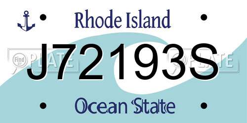 J72193S Rhode Island License Plate