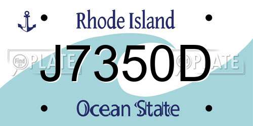 J7350D Rhode Island License Plate