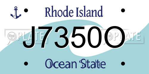 J7350O Rhode Island License Plate