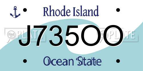 J735OO Rhode Island License Plate