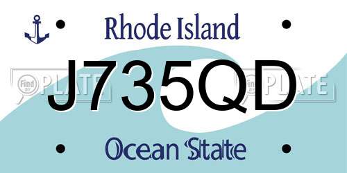 J735QD Rhode Island License Plate