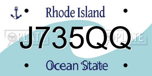 J735QQ Rhode Island License Plate