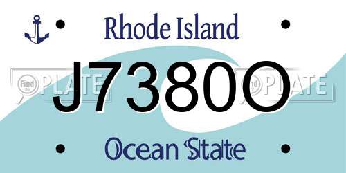 J7380O Rhode Island License Plate