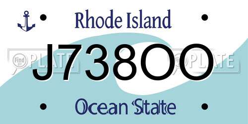 J738OO Rhode Island License Plate