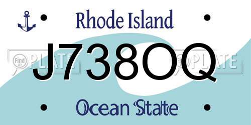 J738OQ Rhode Island License Plate