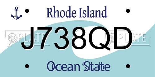 J738QD Rhode Island License Plate