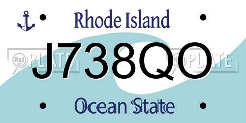 J738QO Rhode Island License Plate