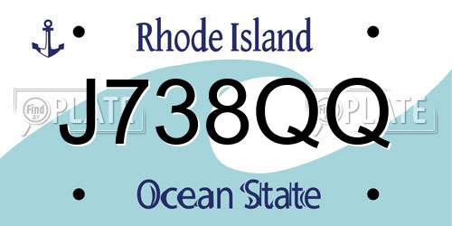 J738QQ Rhode Island License Plate