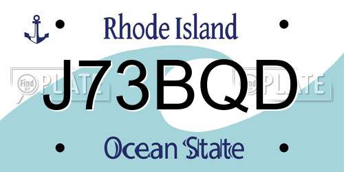J73BQD Rhode Island License Plate