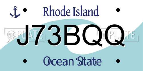 J73BQQ Rhode Island License Plate