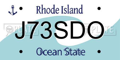 J73SDO Rhode Island License Plate