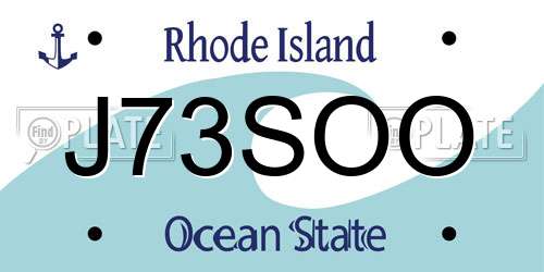 J73SOO Rhode Island License Plate