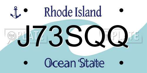 J73SQQ Rhode Island License Plate