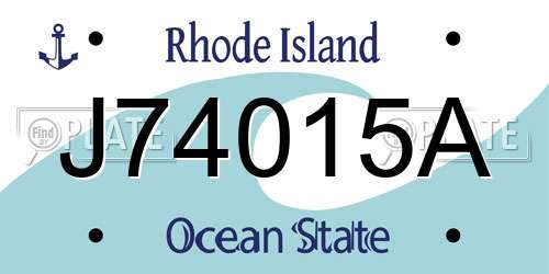 J74015A Rhode Island License Plate