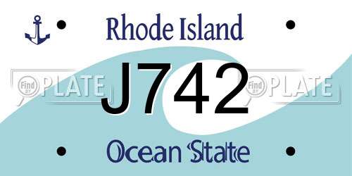 J742 Rhode Island License Plate