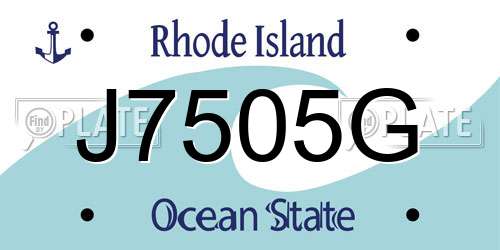J7505G Rhode Island License Plate