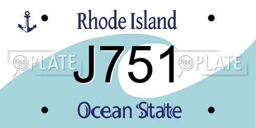 J751 Rhode Island License Plate