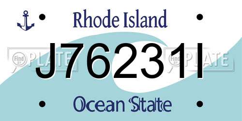 J76231I Rhode Island License Plate
