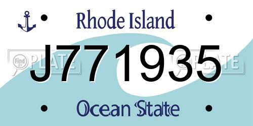 J771935 Rhode Island License Plate