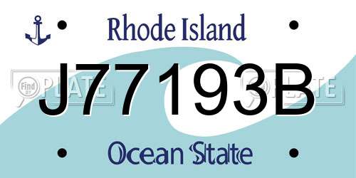 J77193B Rhode Island License Plate