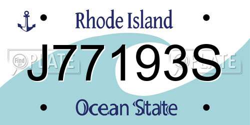 J77193S Rhode Island License Plate
