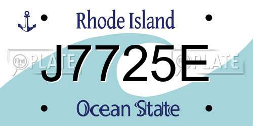 J7725E Rhode Island License Plate