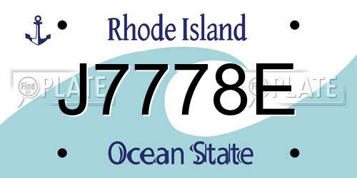J7778E Rhode Island License Plate