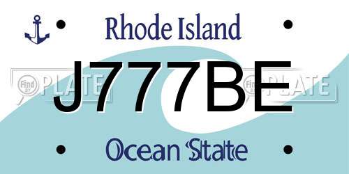 J777BE Rhode Island License Plate
